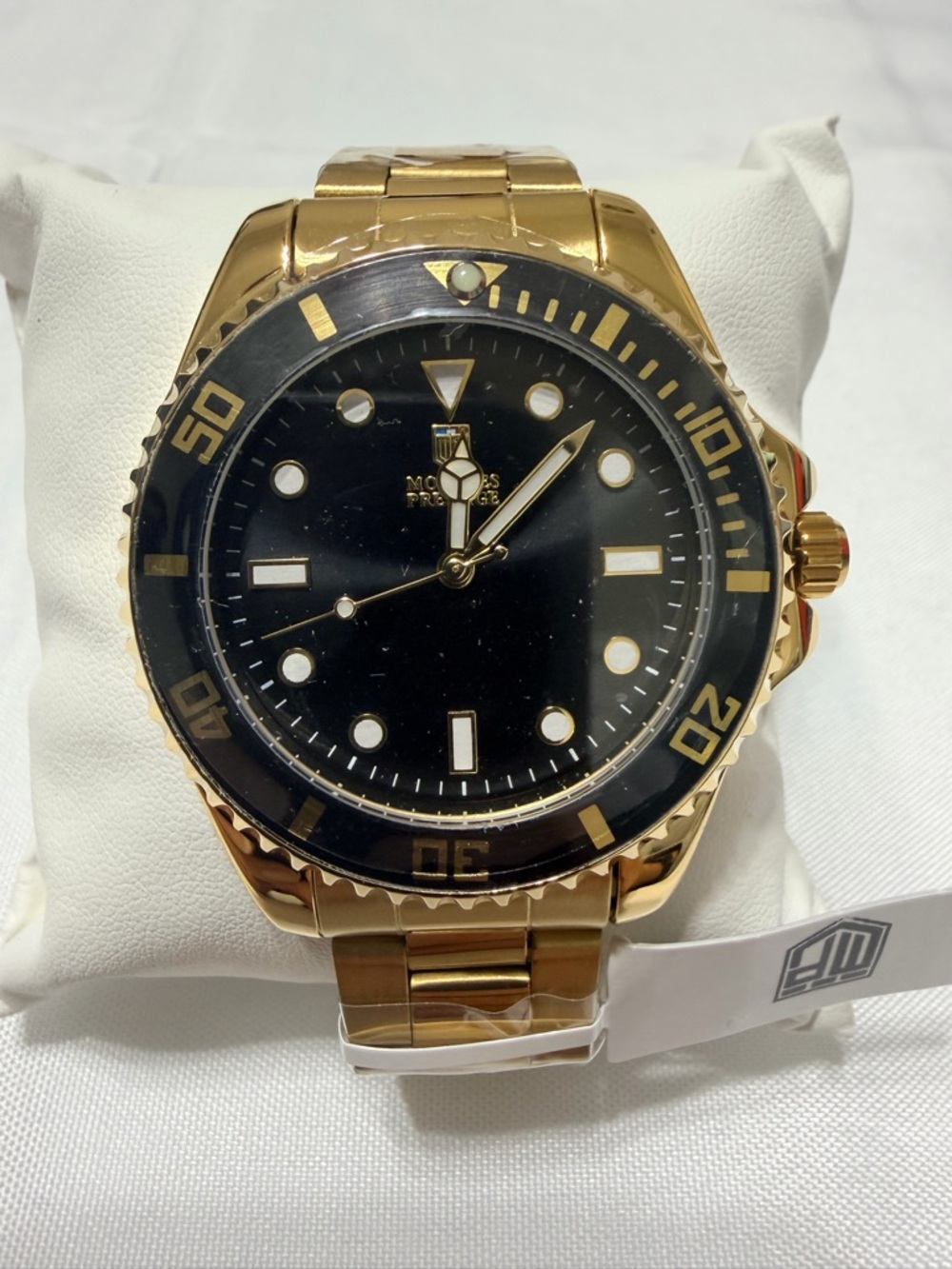 Montres Prestige X by Invicta Gold Tone Diver Style Watch with Black Dial Men’s